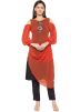 Orange and Black Twin Layered Kurta Pant Set