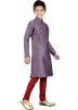 Readymade Purple Art Silk Kids Kurta Pajama