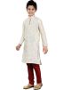 Readymade Cream Art Silk Kids Kurta Pajama