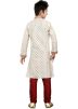 Readymade Cream Art Silk Kids Kurta Pajama