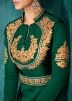 Green Embroidered Readymade Indowestern Gown