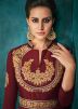 Embroidered Readymade Maroon Gown