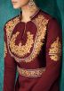 Embroidered Readymade Maroon Gown