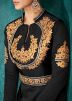 Black Embroidered Readymade Indowestern Gown