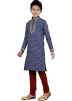 Readymade Navy Blue Art Silk Kids Kurta Pajama