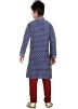 Readymade Navy Blue Art Silk Kids Kurta Pajama