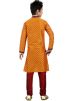 Readymade Orange Art Silk Kids Kurta Pajama