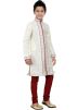 Readymade Off White Art Silk Kids Kurta Pajama