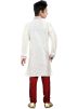 Readymade Off White Art Silk Kids Kurta Pajama