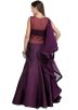 Purple Embellished Flared Indo Western Gown