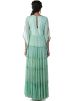 Turquoise Ruffled Readymade Embroidered Gown