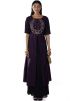 Purple and Black Embroidered Twin Layered Gown