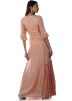 Peach Embroidered Bell Sleeves Readymade Gown