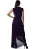 Readymade Purple Floral Embroidered Draped Gown