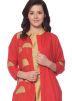 Golden Readymade Top Bottom Set With Jacket