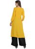 Yellow Readymade Straight Cut Kurta Palazzo Set