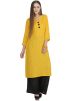 Yellow Readymade Straight Cut Kurta Palazzo Set