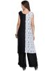 White Black Block Print Readymade Kurta Palazzo Set