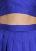 Blue Pleated Flared Dupion Silk Skirt With Top