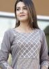 Grey Readymade Block Printed Kurta With Palazzo 