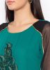 Readymade Green Embroidered Top Bottom Set