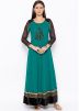 Readymade Green Embroidered Top Bottom Set