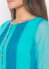 Turquoise Embroidered Asymmetric Kurta Pant Set