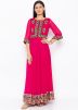 Readymade Pink Embroidered Top Bottom Set