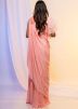 Peach Embroidered Designer Gown In Georgette