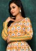 Yellow Digital Printed Readymade Cotton Gown