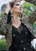 Readymade Black Sequined Jacket Style Gown