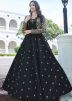 Readymade Black Sequined Jacket Style Gown