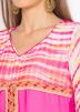 Pink White Twin Layered Tie Dye Print Kurta Palazzo Set