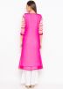 Pink White Twin Layered Tie Dye Print Kurta Palazzo Set