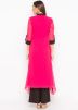 Pink Embroidered Asymmetric Readymade Kurta With Pant