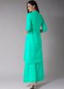 Readymade Green Cotton Long Kurta With Palazzo