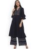 Black Bell Sleeved Gota Patti Embellished Kurta Set