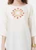 Readymade Cream Embroidered Kurta With Palazzo