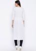 White Front Slit Style Readymade Rayon Kurta Set