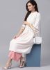 Readymade White Bell Sleeved Kurta With Palazzo