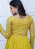 Yellow Readymade Embroidered Georgette Gown