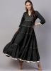 Black Gota Patti Laced Multi Tiered Kurta With Pant