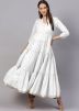 White Multi Tiered Gota Patti Embellished Kurta Set