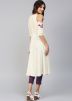 Off White Cotton Readymade Cold Shoulder Kurta Set