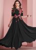 Black Embroidered Cold Shoulder Long Kurta Set