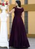 Purple Georgette Embroidered Gown