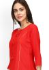 Red Straight Cut Readymade Long Kurta Palazzo Set