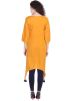 Yellow Readymade Rayon Asymmetric Kurta Set