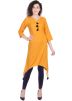 Yellow Readymade Rayon Asymmetric Kurta Set