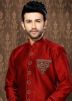 Readymade Maroon Art Silk Indo Western Sherwani